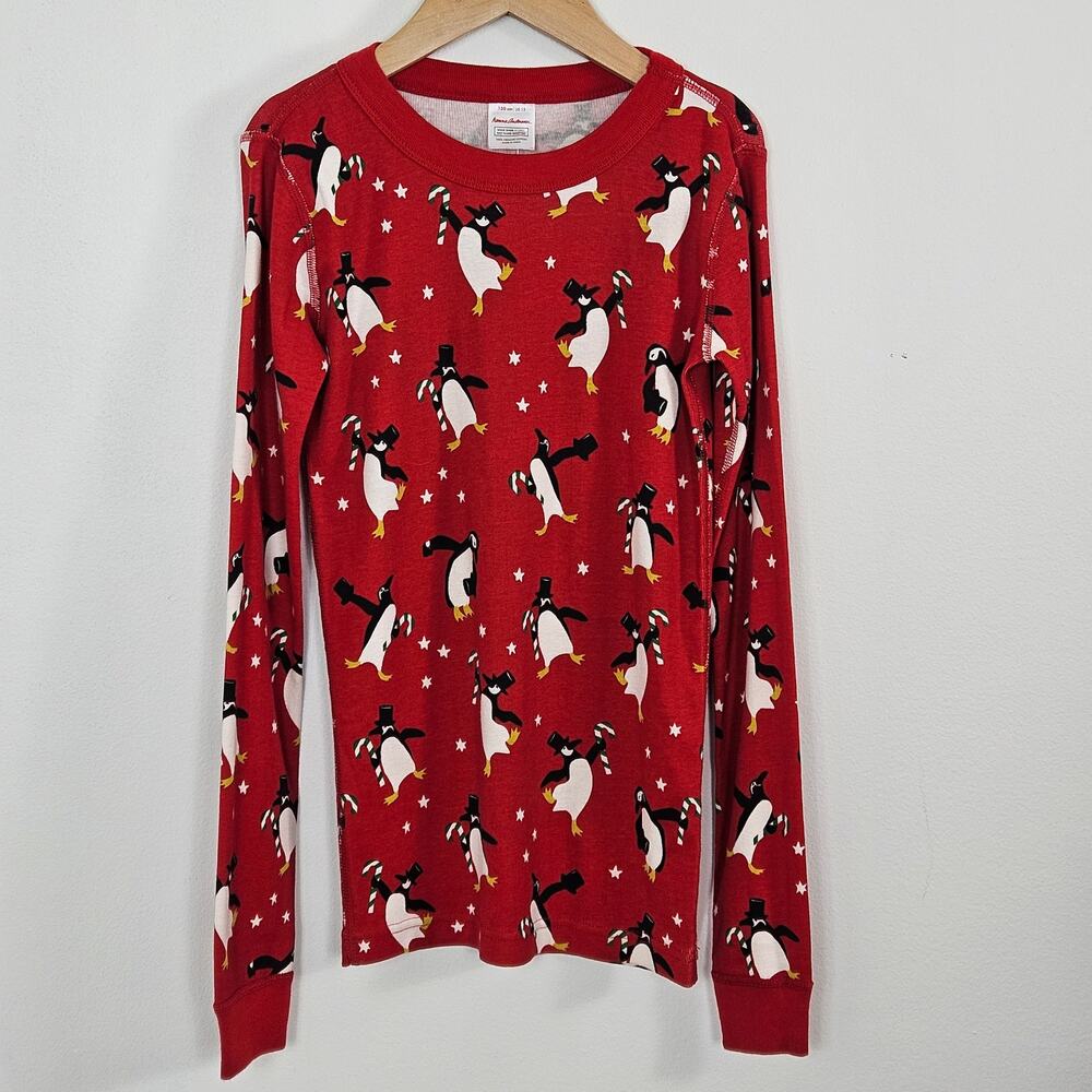 Hanna Andersson Red Peguin Christmas Holiday Pajama Top | Kids‎ 12